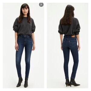 NWT LEVI'S Premium Denim 721 High Rise Skinny Jeans Dark Wash Size 24